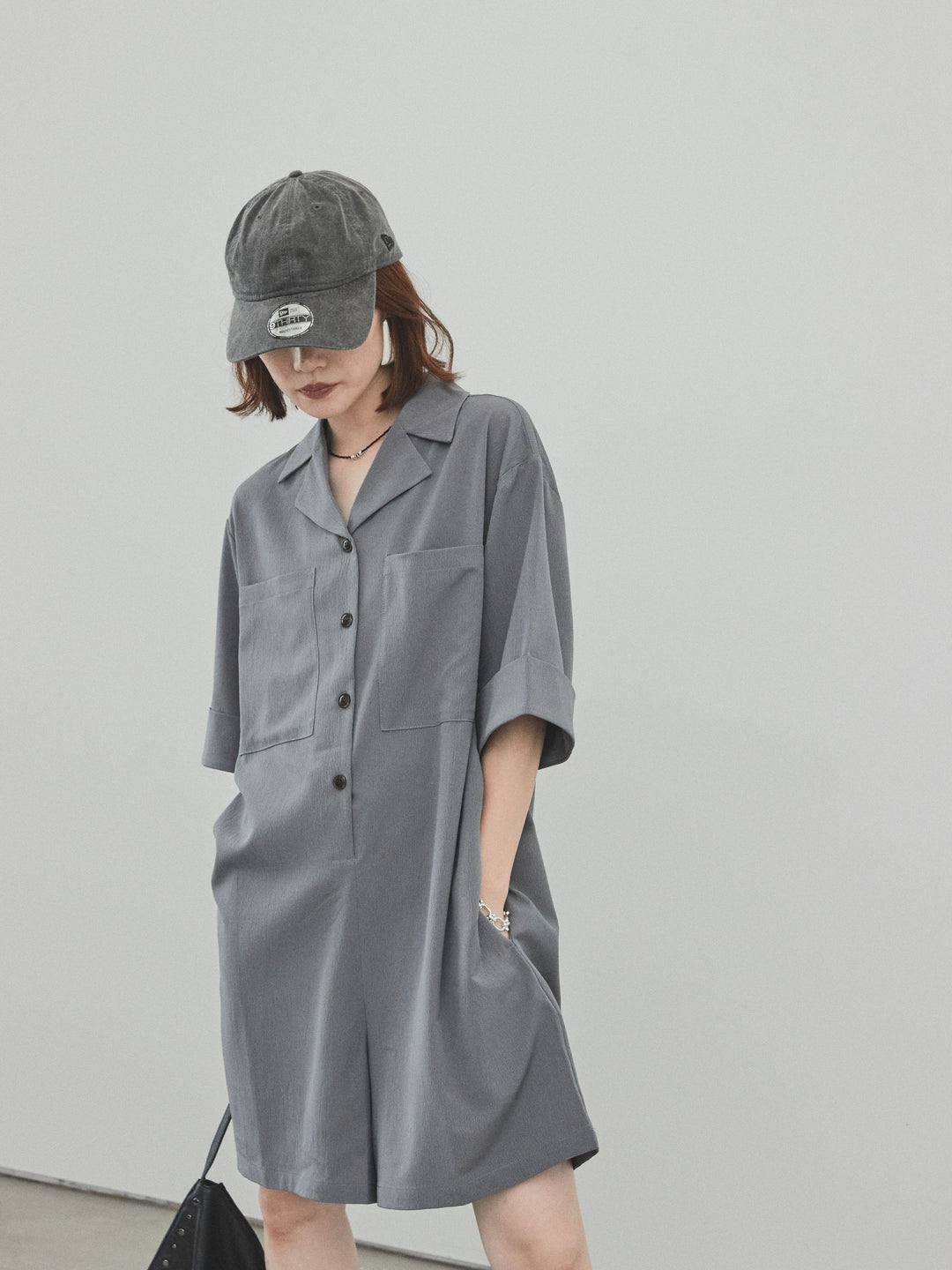 [SET]クレープシフォンシャツロンパース+クレープシフォンシャツロンパース(2set)