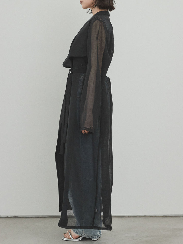 [予約]シアーロングジャケット/ブラック