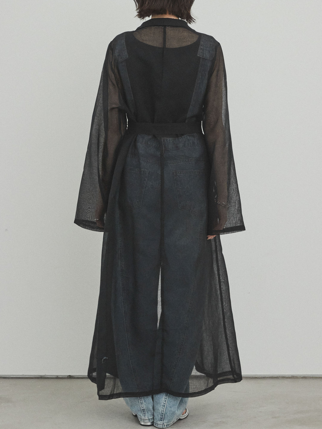 [予約]シアーロングジャケット/ブラック