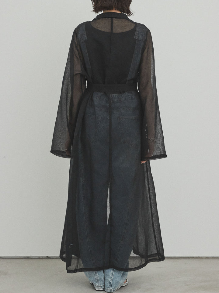 [予約]シアーロングジャケット/ブラック