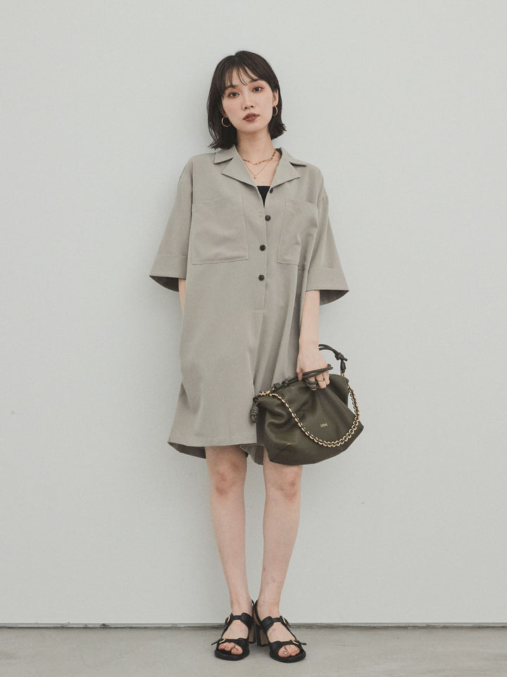 [SET]クレープシフォンシャツロンパース+クレープシフォンシャツロンパース(2set)