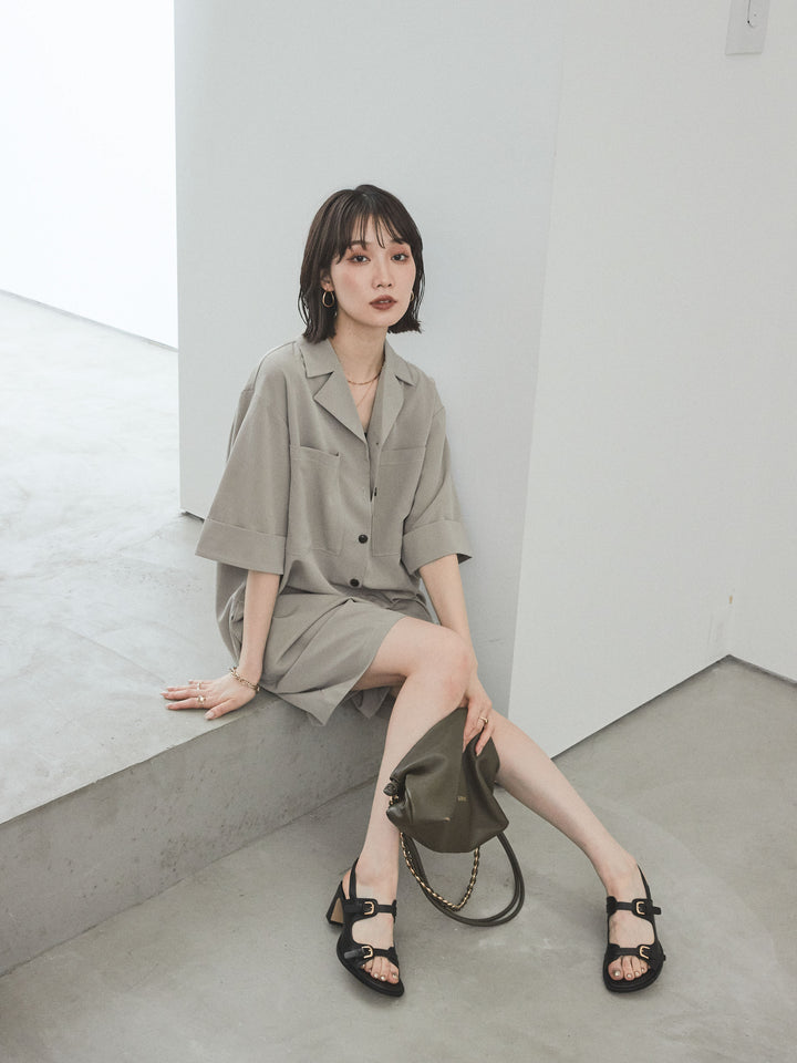 [SET]クレープシフォンシャツロンパース+クレープシフォンシャツロンパース(2set)