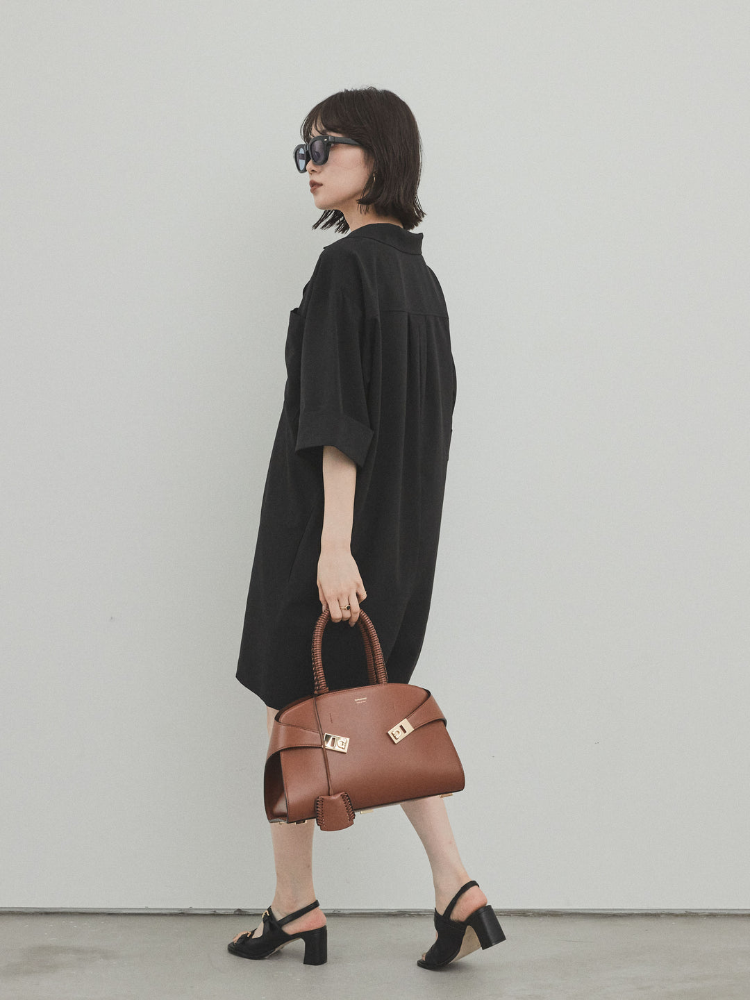 [SET]クレープシフォンシャツロンパース+クレープシフォンシャツロンパース(2set)