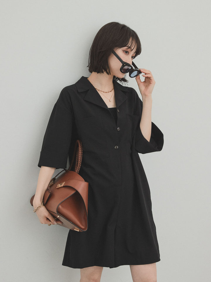 [SET]クレープシフォンシャツロンパース+クレープシフォンシャツロンパース(2set)