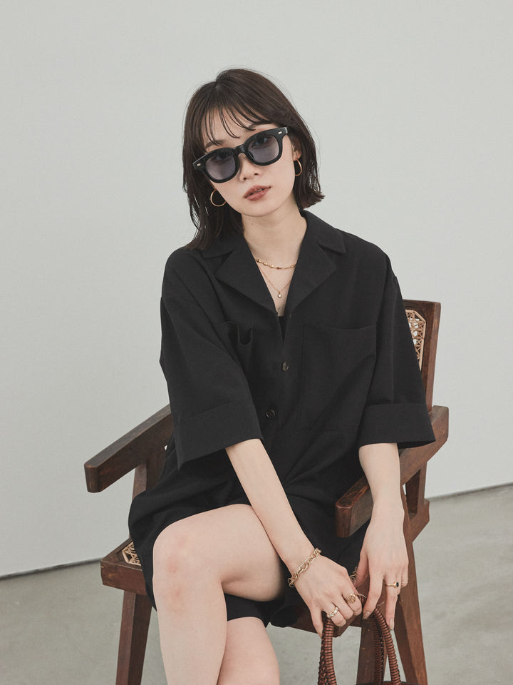 [SET]クレープシフォンシャツロンパース+クレープシフォンシャツロンパース(2set)