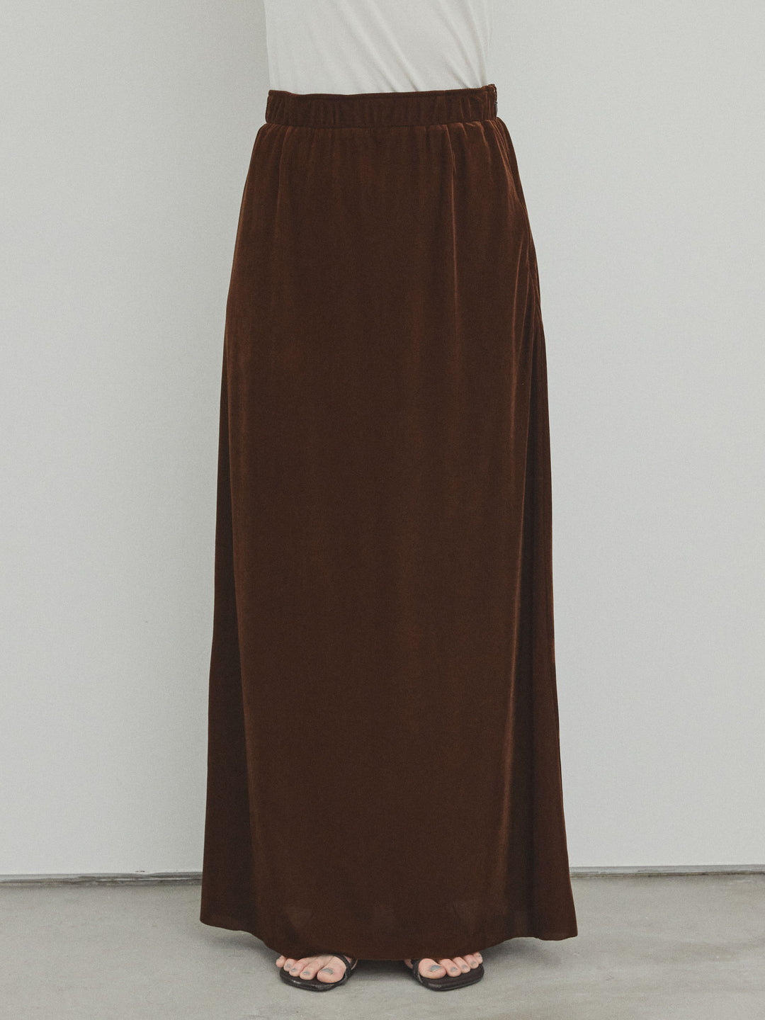 [予約]ベロアナロースカート/モカブラウン