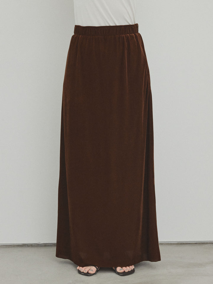 [予約]ベロアナロースカート/モカブラウン
