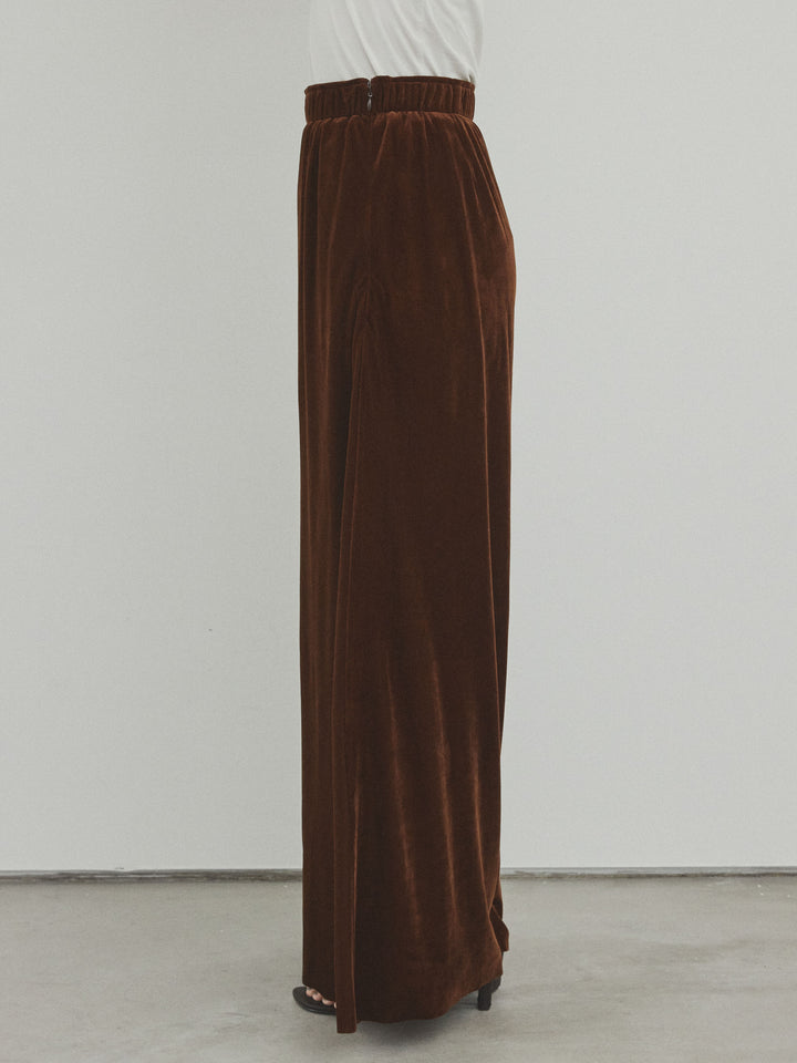 [予約]ベロアナロースカート/モカブラウン