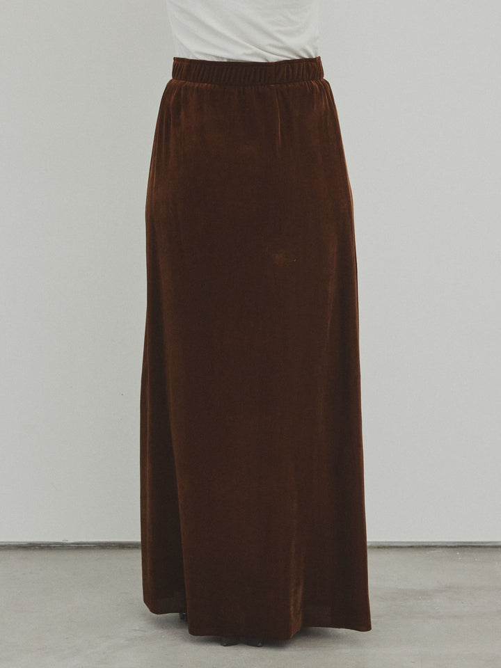 [予約]ベロアナロースカート/モカブラウン