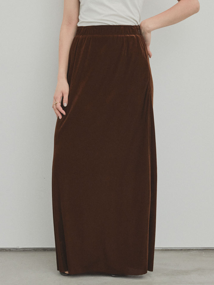 [予約]ベロアナロースカート/モカブラウン