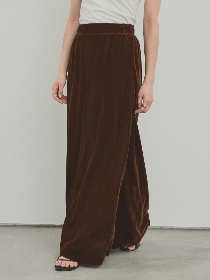[予約]ベロアナロースカート/モカブラウン