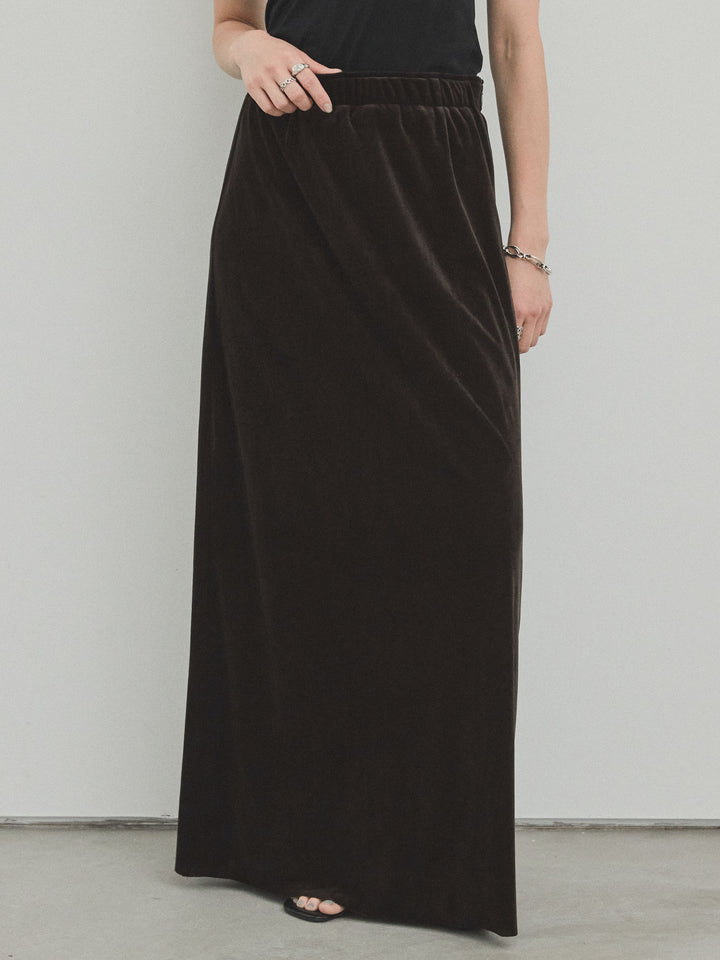 [預訂] 天鵝絨 Anarow 半身裙/炭灰色