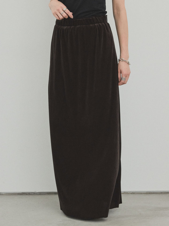 [預訂] 天鵝絨 Anarow 半身裙/炭灰色