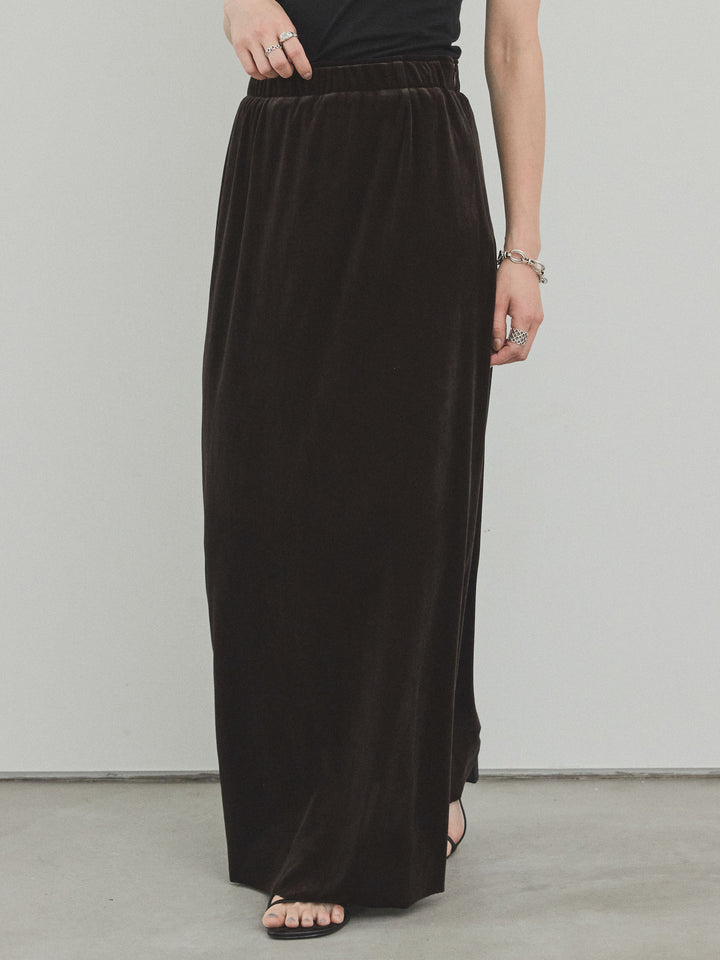 [預訂] 天鵝絨 Anarow 半身裙/炭灰色