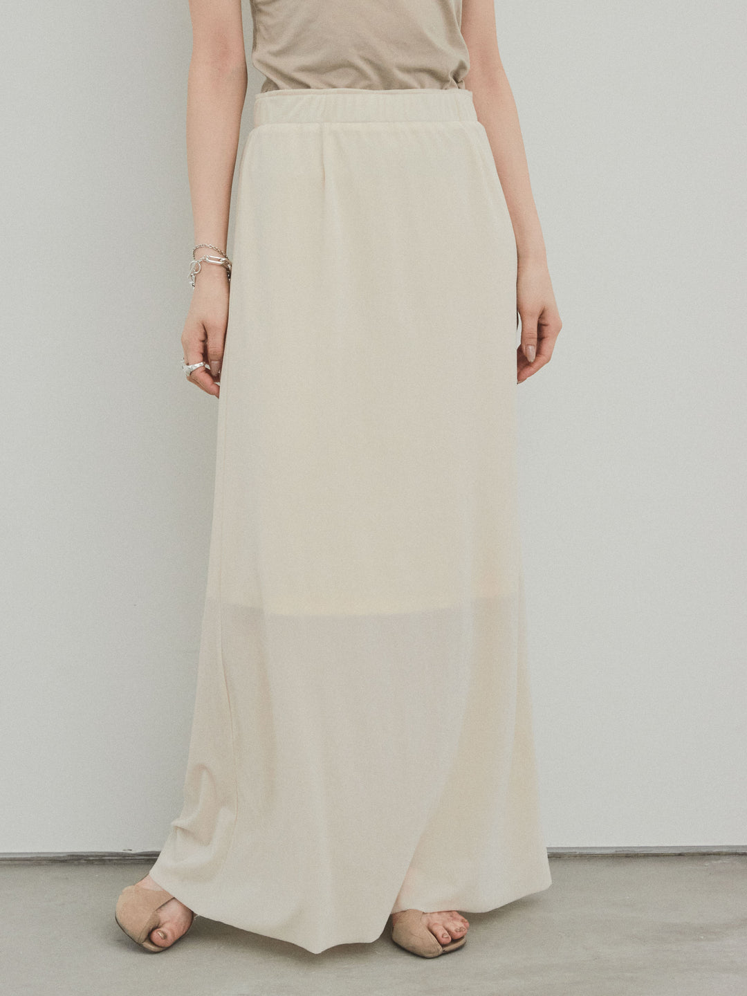 [予約]ベロアナロースカート/アイボリー