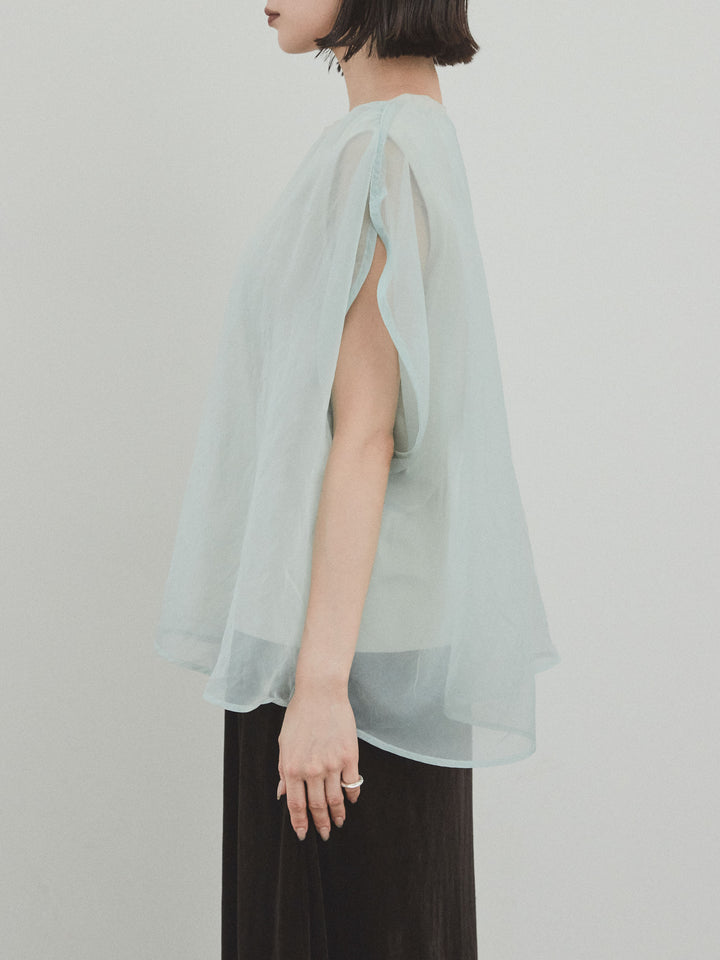 [予約]コンパクトスムースシアーレイヤードトップス/ミント