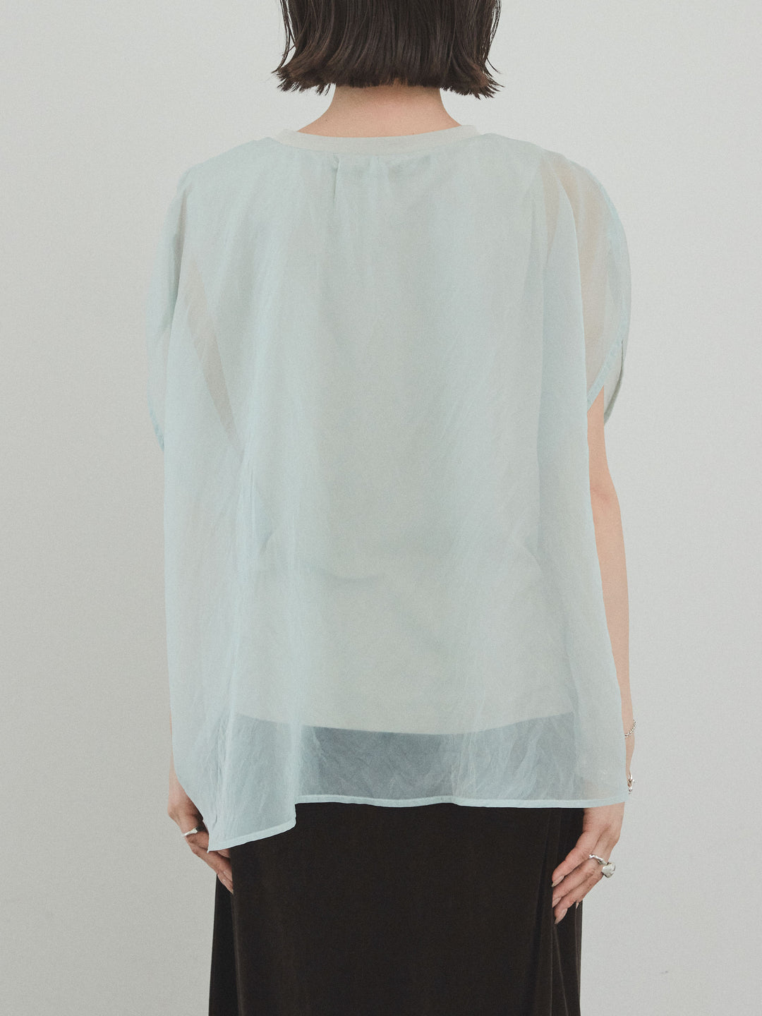 [予約]コンパクトスムースシアーレイヤードトップス/ミント