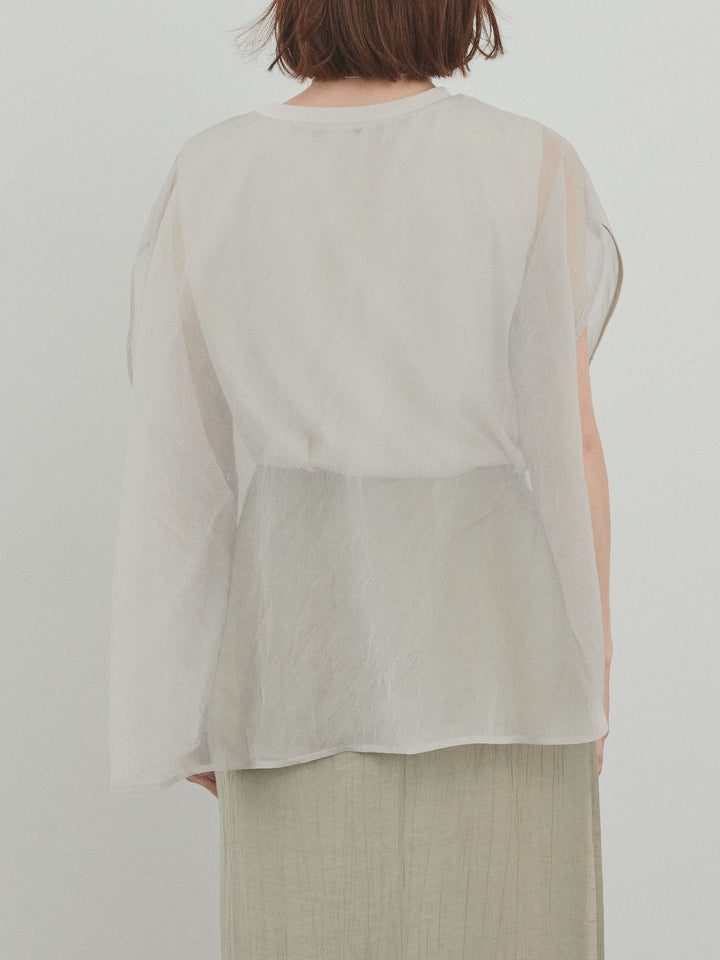 [予約]コンパクトスムースシアーレイヤードトップス/グレージュ