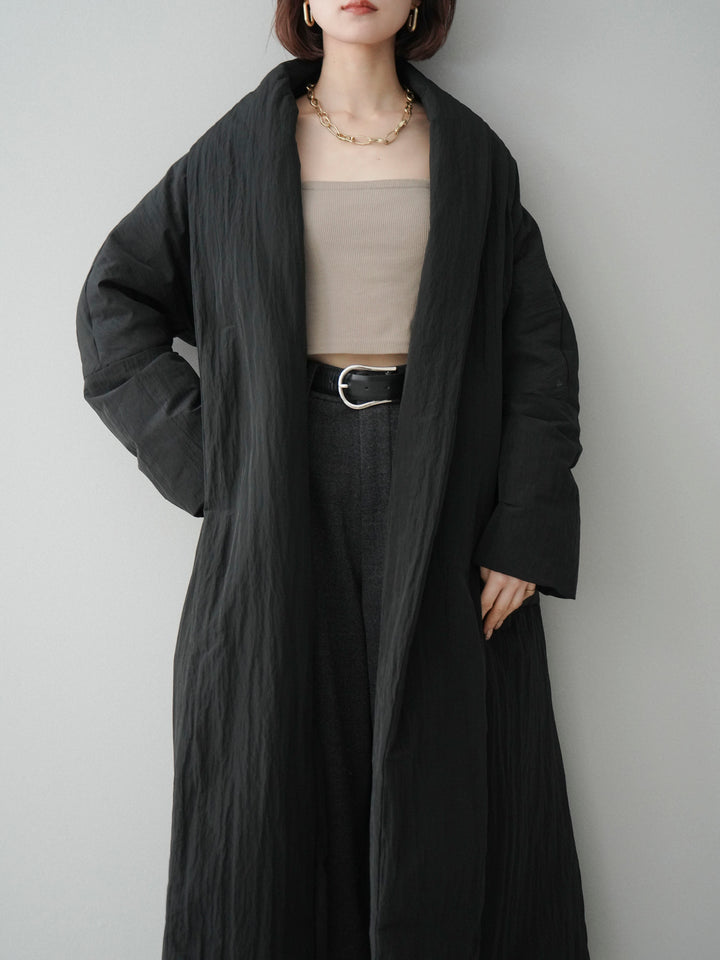 [SET]ロングダウンコート+カップ付テレコリブベアキャミソール+ベルト付起毛コクーンパンツ(3set)