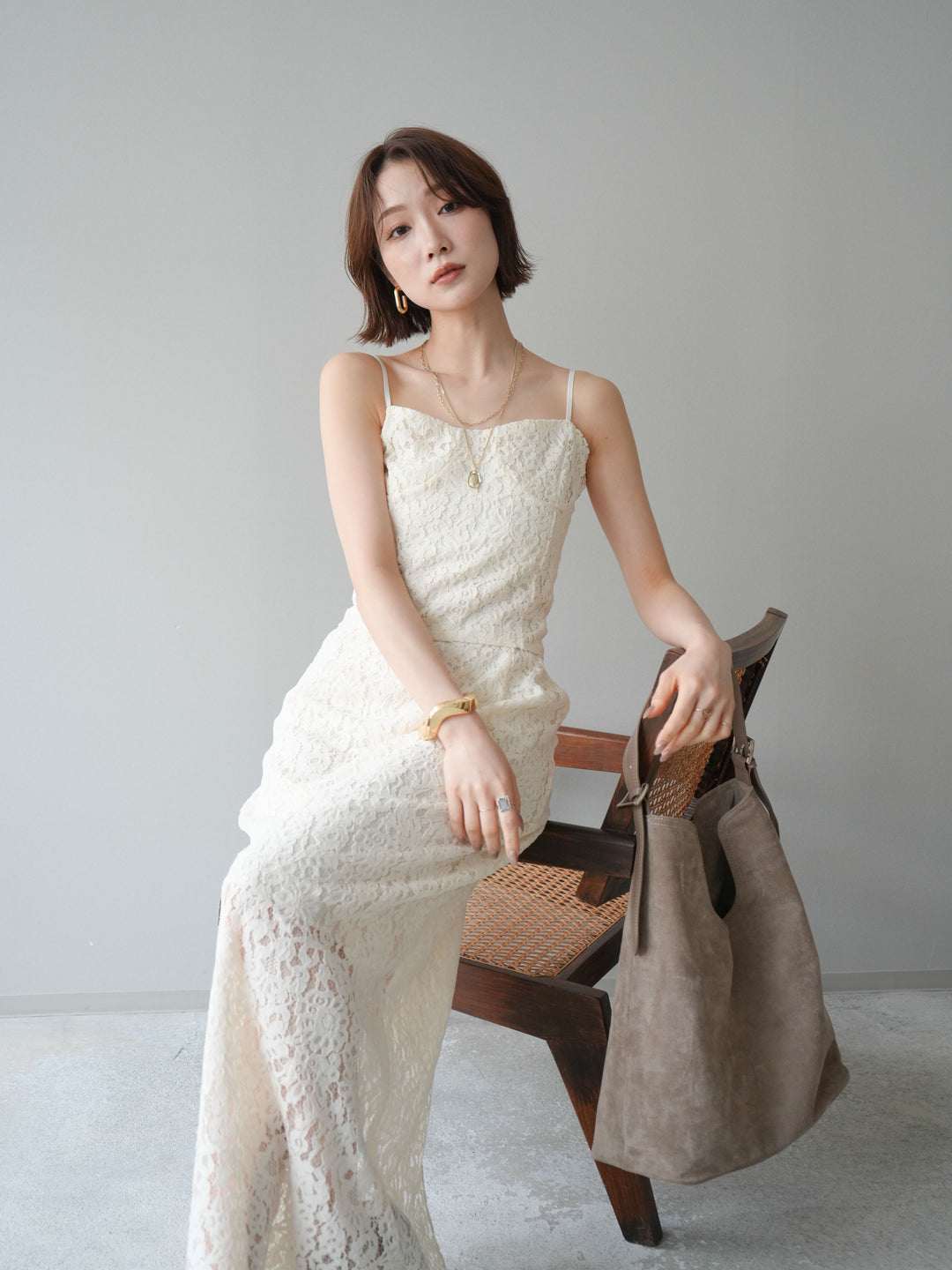 [SET]フルレースキャミ＆IラインスカートSET UP