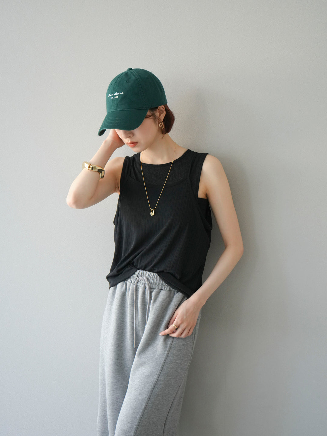 [予約]アイスタッチ2WAYデザインキャミタンク/ブラック