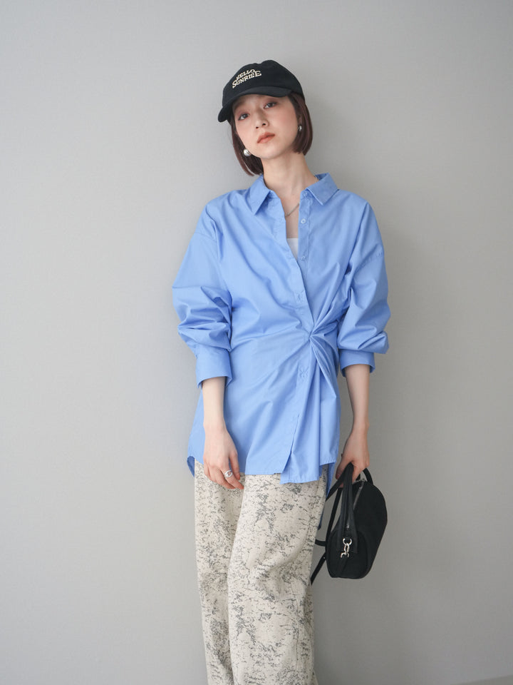 [予約]2wayベージックルーズシャツ/blue