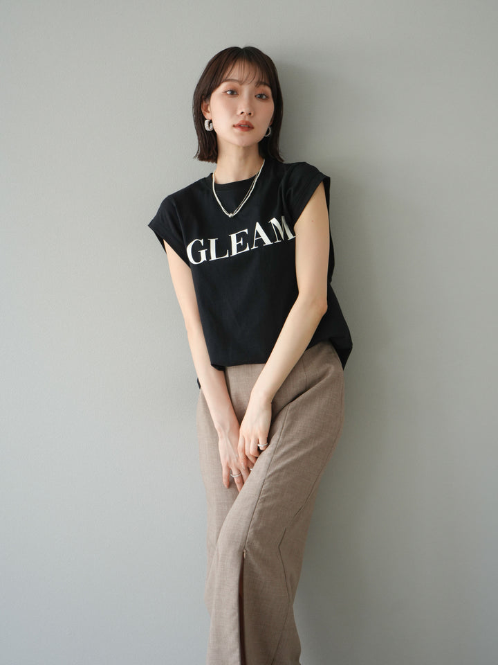 [預訂] 後標logo印花美國棉質T卹/黑色