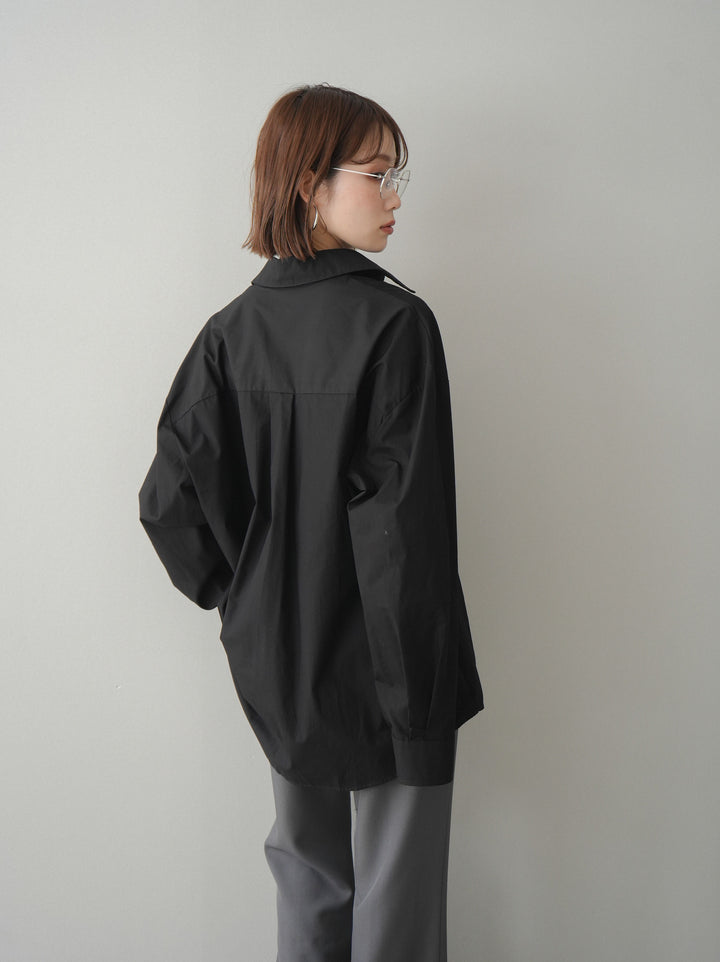 [SET]レースアップブロードシャツ+センターシームフレアパンツ(2set)