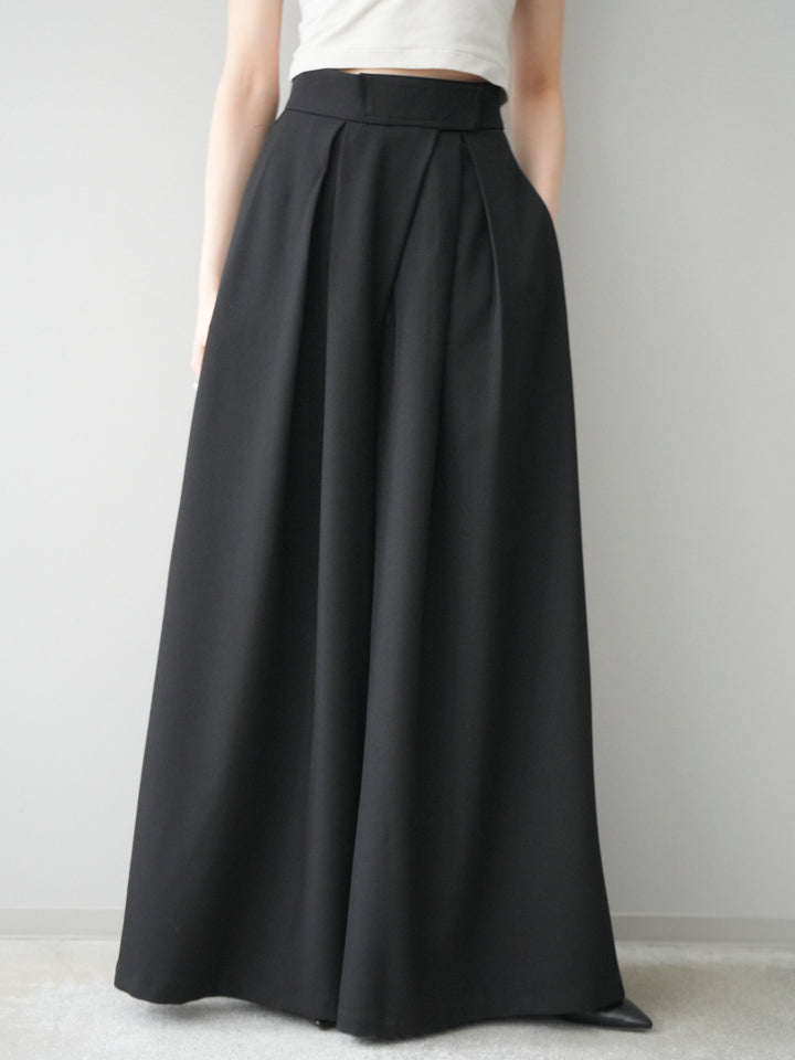 [予約]テープベルトタックバギーパンツ/black