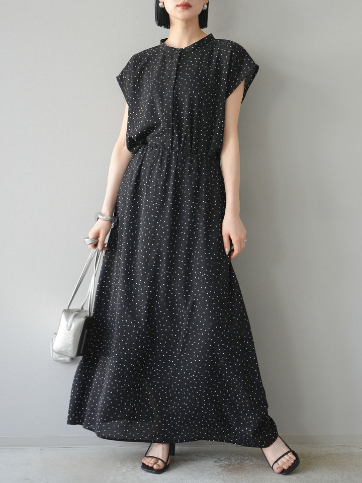 [予約]ハートドットフレアロングスカート/ブラック