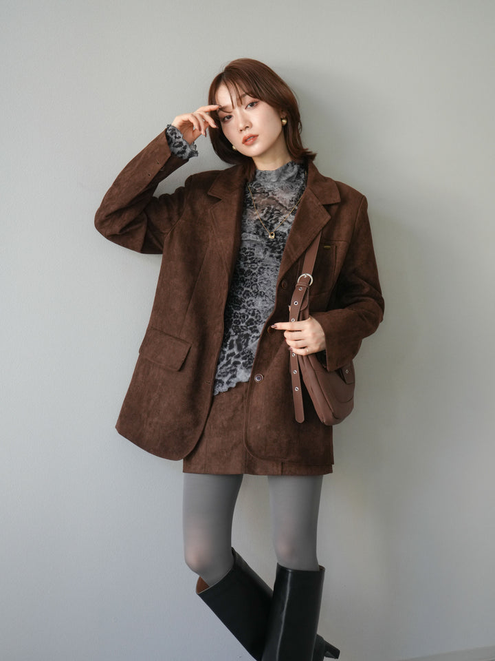 [SET]スエードジャケット＆ミニスカートSET UP(2set)