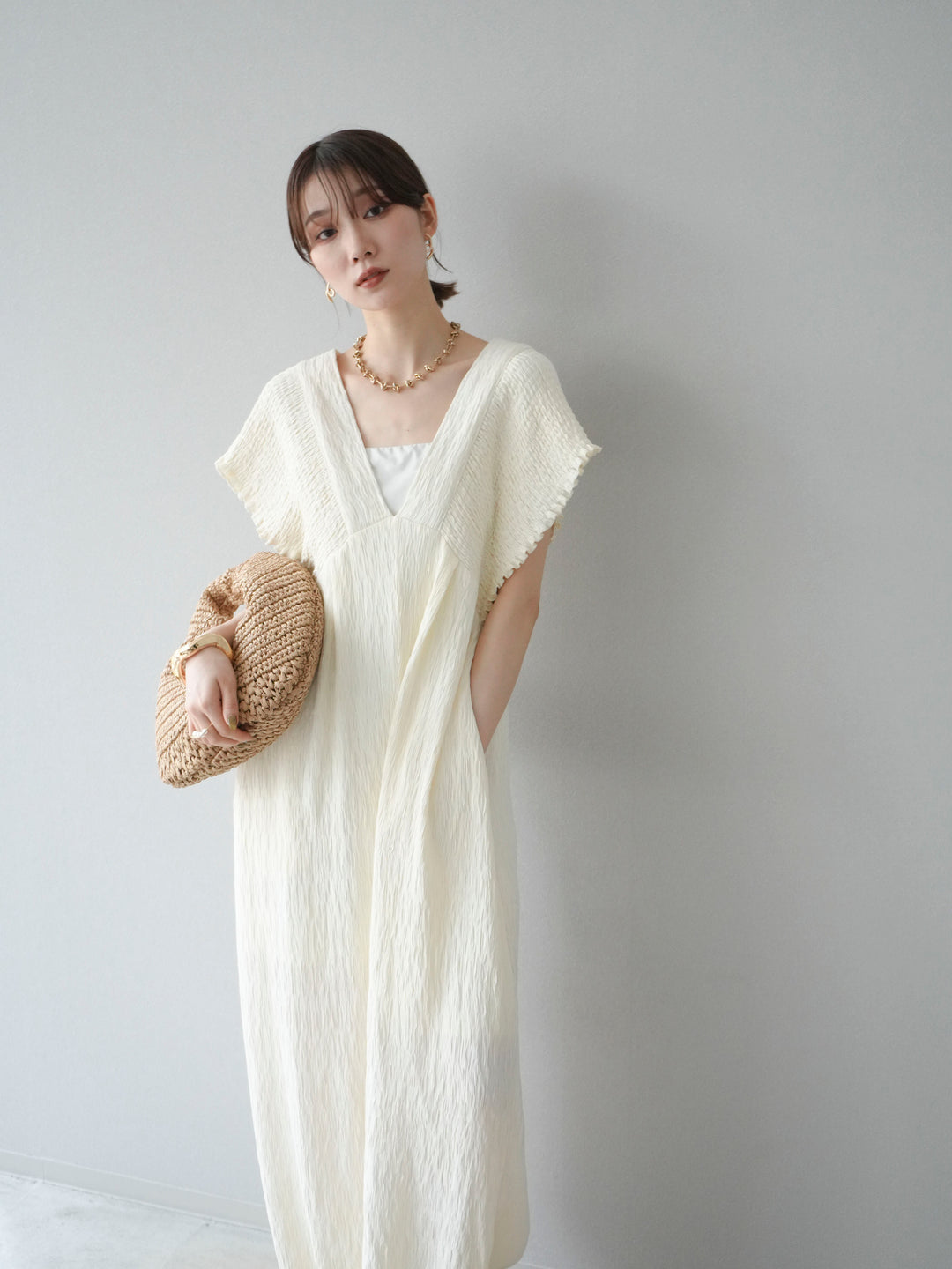 [SET]楊柳シャーリングサロペット+楊柳シャーリングサロペット(2set)