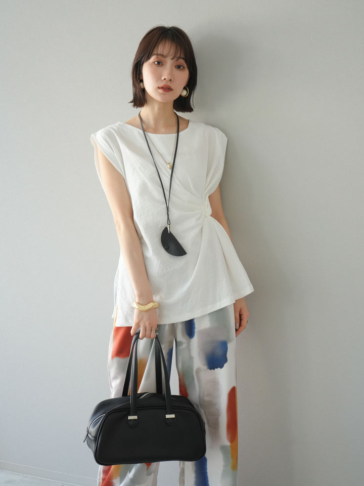 [預訂] 側扭法式上衣/象牙白