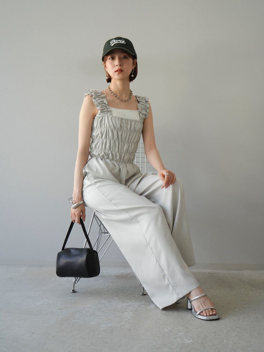 [予約]ヘザーエステルシャーリングサロペット/アイボリー