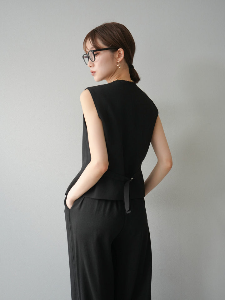 [SET]Vネックジレ＆ワイドパンツSET UP(2set)