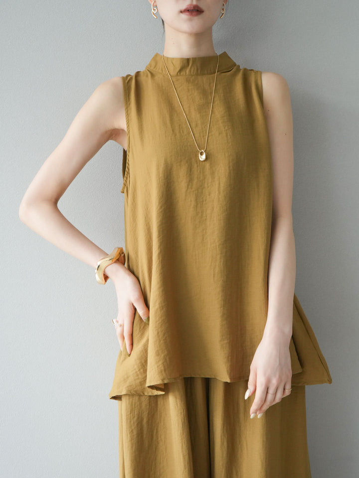 [SET]ホルターネックバックスリットブラウス＆スーパーワイドパンツSET UP(2set)