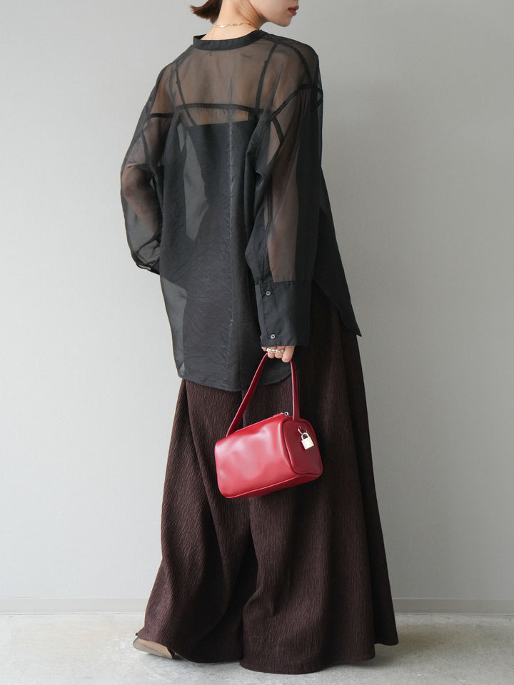 [予約]楊柳バギーパンツ/ブラウン