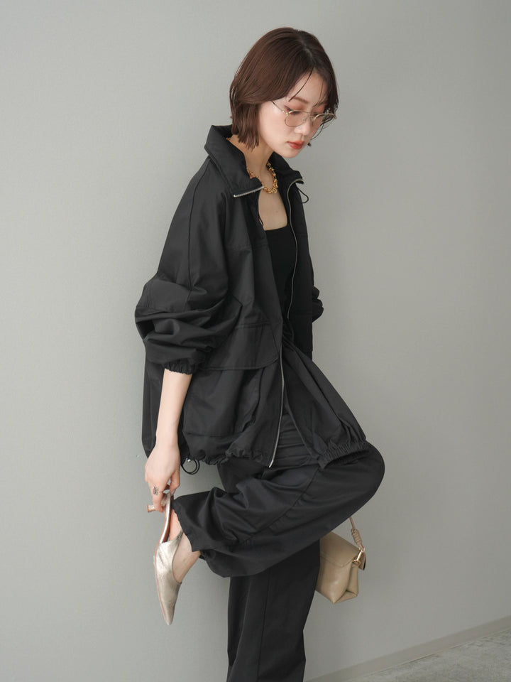 [予約]ビッグポケットコットンナイロンジップブルゾン/black