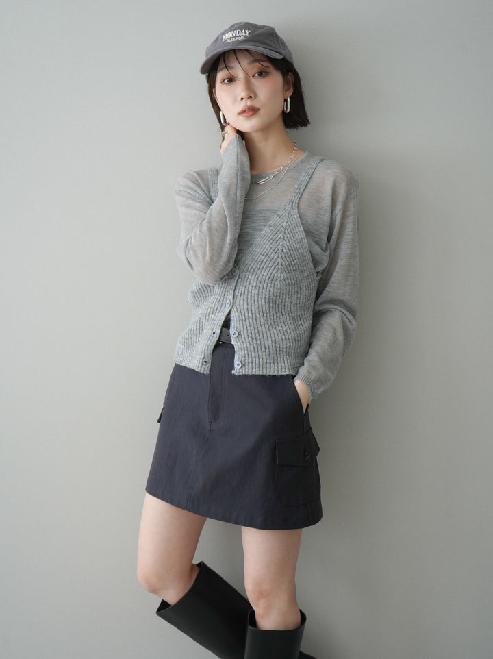 [予約]ビスチェアンサンブルシアーニット/gray