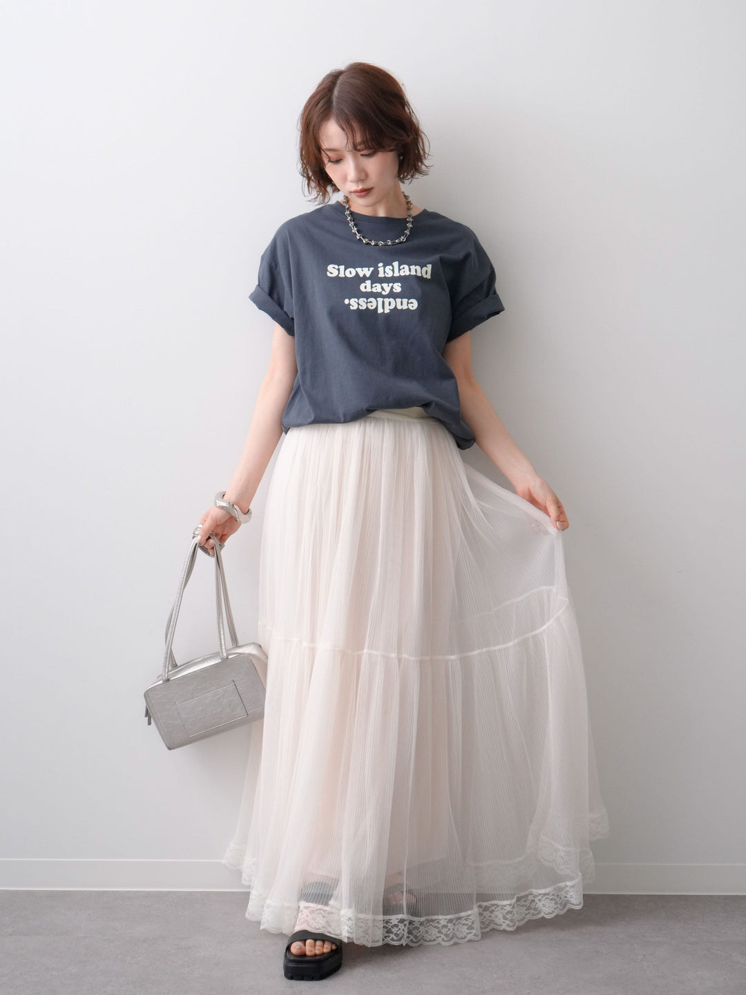 [SET]フロッキーロゴTEE+チュールレーススカート(2set)