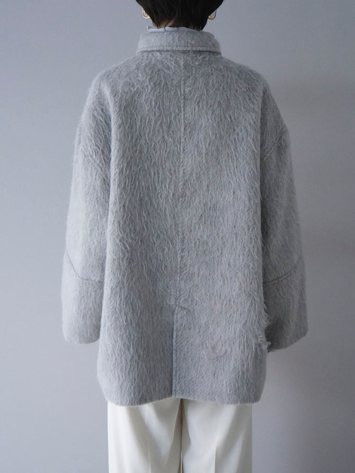 [Pre-order] Shaggy mid-length coat/heather gray
