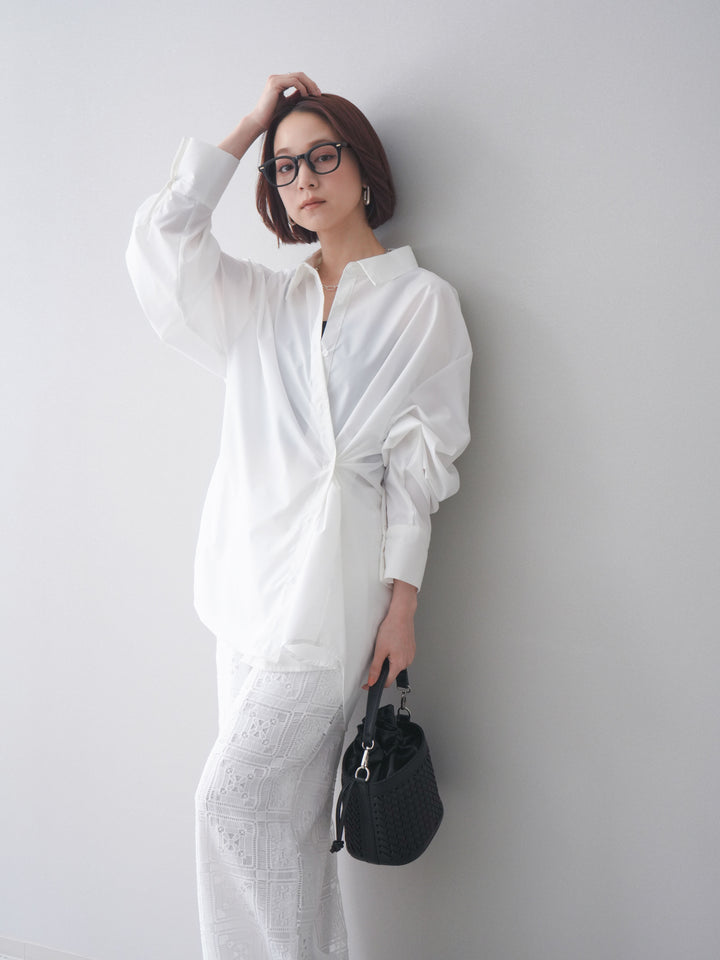 [予約]2wayベーシックルーズシャツ/white