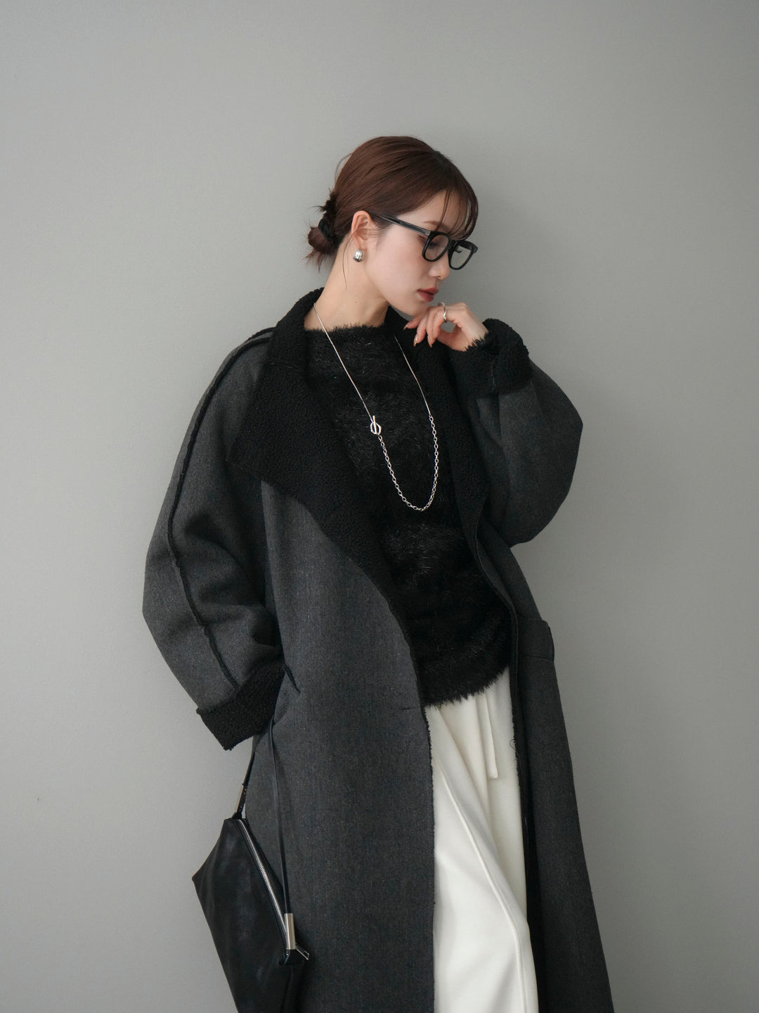 [予約]アウトシーム裏ボアコート/black