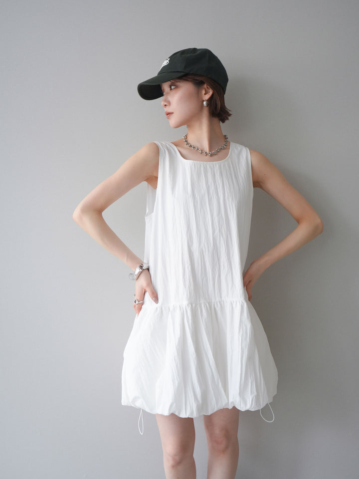 [予約]ドロストバルーンミニワンピース/white