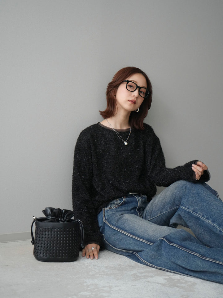 [SET]ラメシャギートップス+選べるアクセセット(2set)