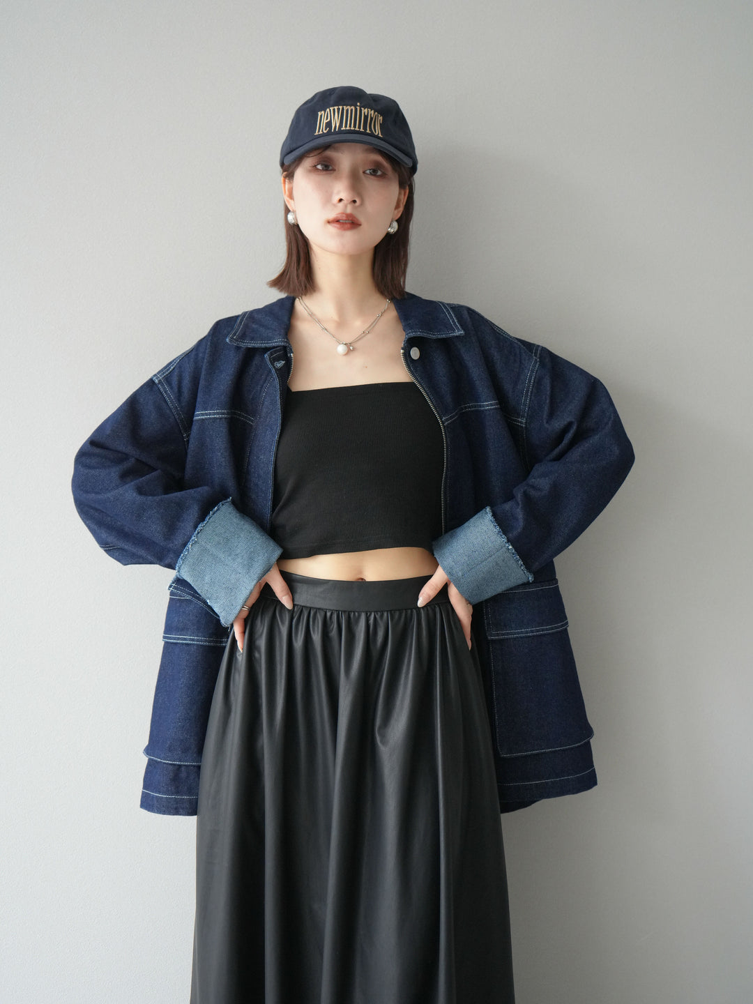 [予約]ステッチデニムオーバージャケット/インディゴ