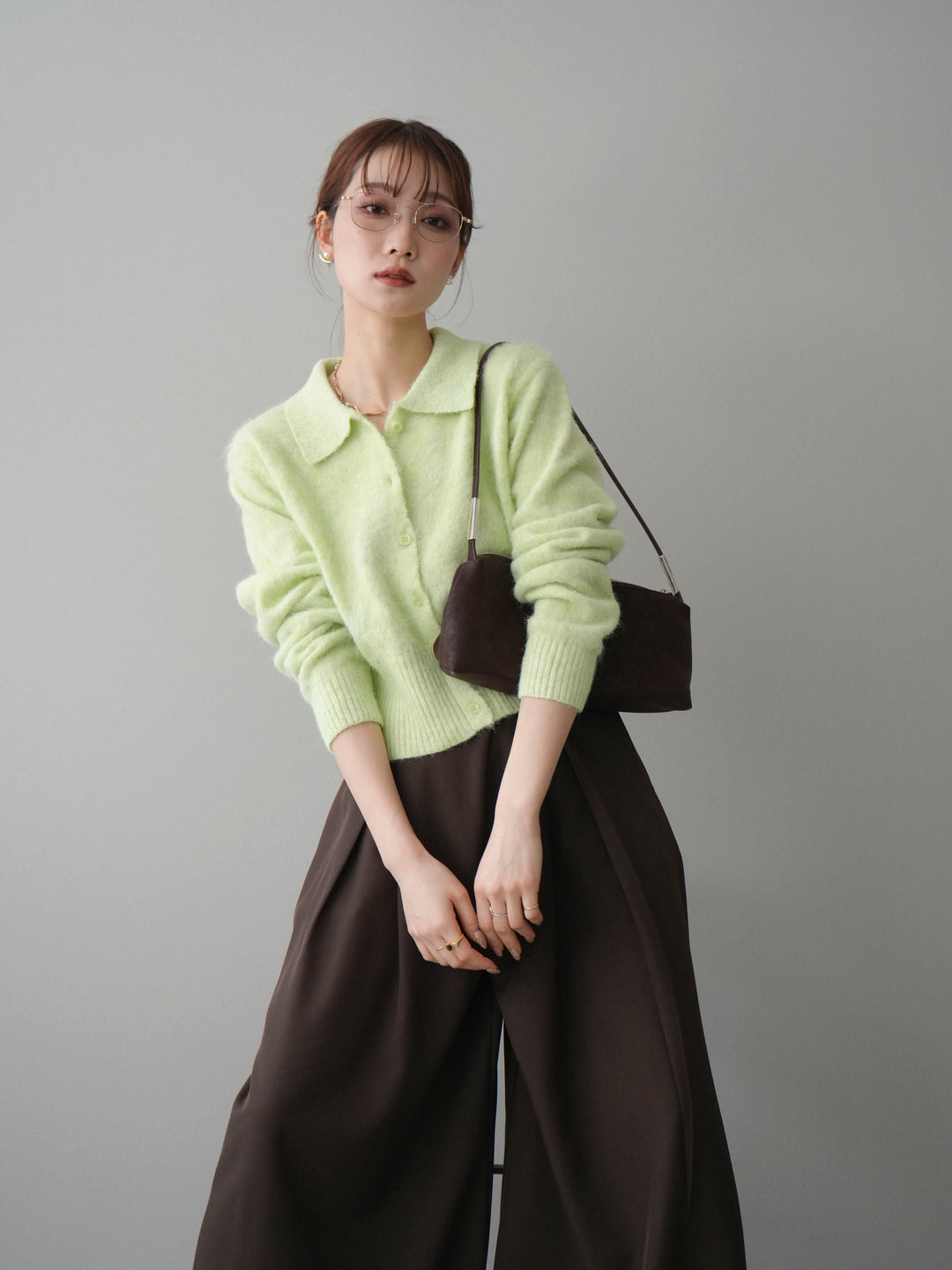 [SET]モヘア衿付きボタンプルオーバー+モヘア衿付きボタンプルオーバー(2set)