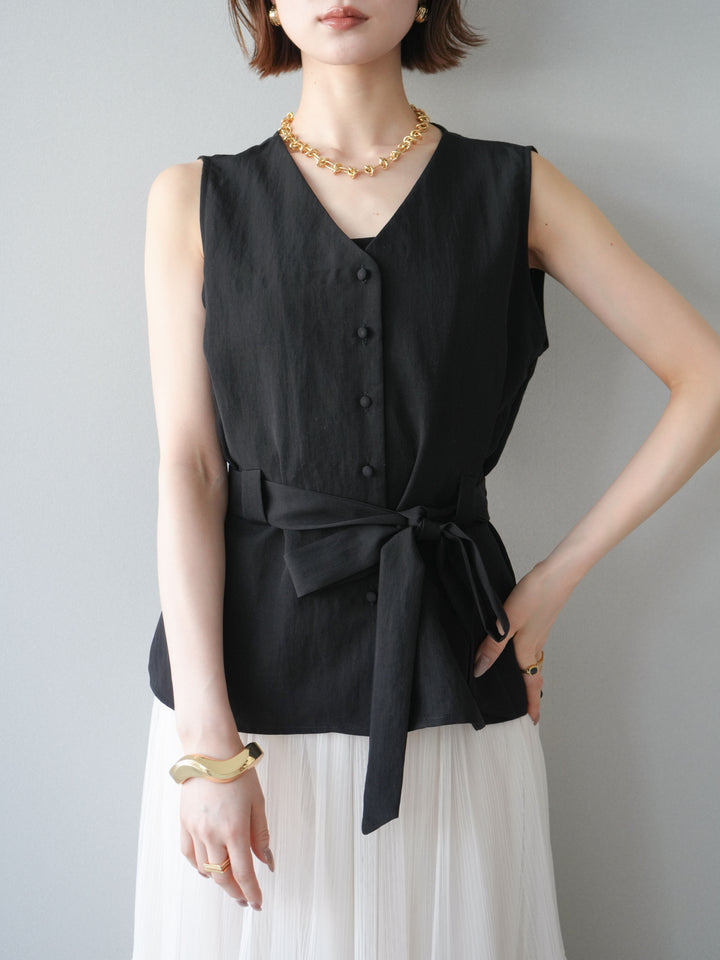 [予約]ウエストマークベスト/black