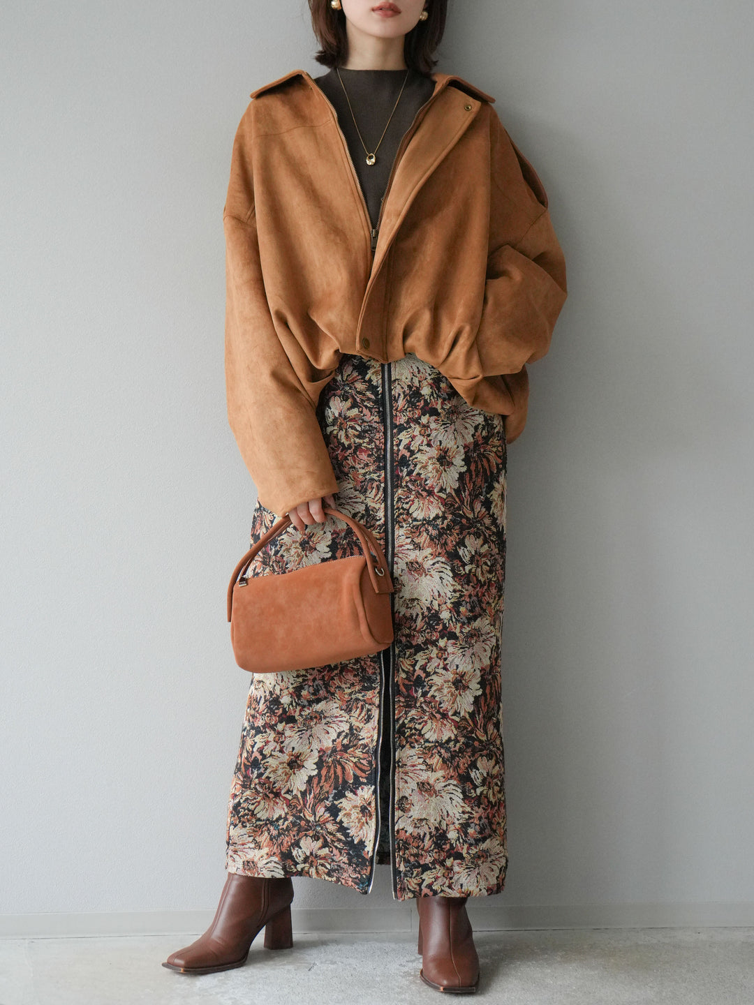 [予約]スウェードオーバーブルゾン/キャメル