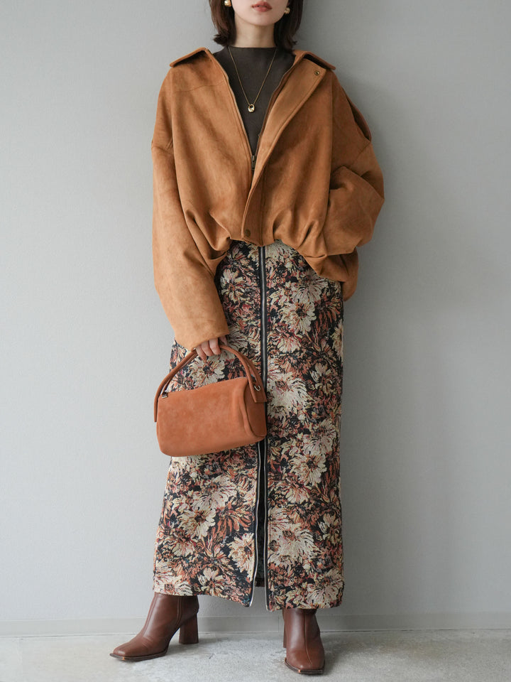 [予約]スウェードオーバーブルゾン/キャメル